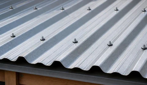 Corrugated ribbed metal roofing panel